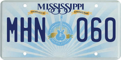 MS license plate MHN060