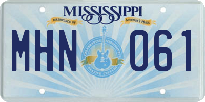 MS license plate MHN061