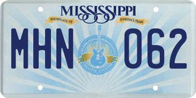 MS license plate MHN062