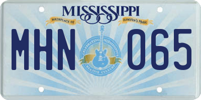 MS license plate MHN065