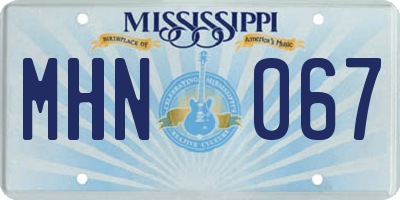 MS license plate MHN067