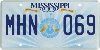 MS license plate MHN069
