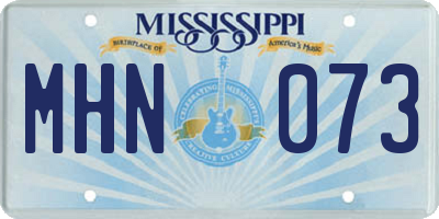 MS license plate MHN073