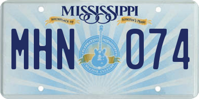 MS license plate MHN074