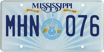 MS license plate MHN076