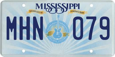 MS license plate MHN079