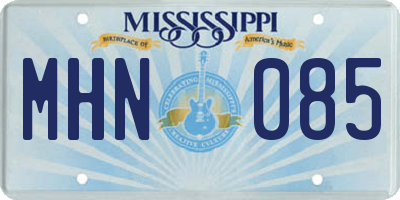 MS license plate MHN085