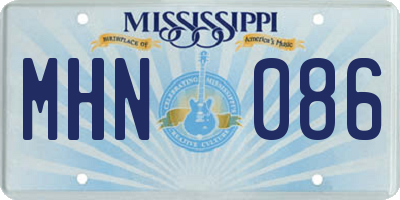 MS license plate MHN086