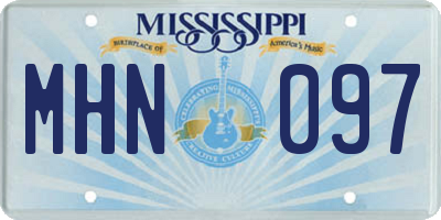 MS license plate MHN097