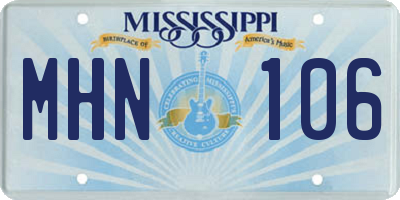 MS license plate MHN106