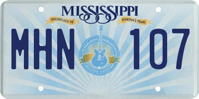MS license plate MHN107
