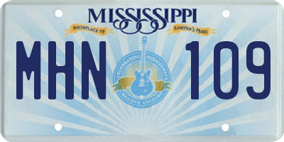 MS license plate MHN109