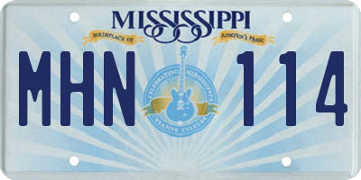 MS license plate MHN114