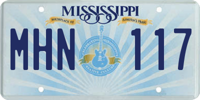 MS license plate MHN117