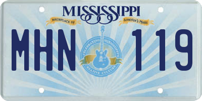 MS license plate MHN119