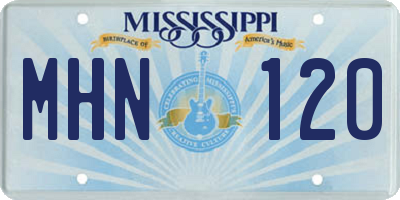 MS license plate MHN120