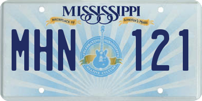MS license plate MHN121