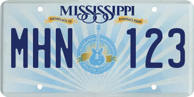 MS license plate MHN123