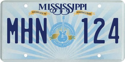 MS license plate MHN124