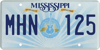 MS license plate MHN125