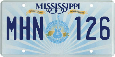 MS license plate MHN126
