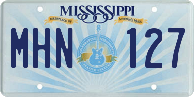 MS license plate MHN127