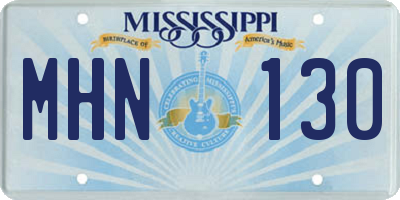 MS license plate MHN130