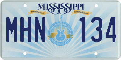 MS license plate MHN134