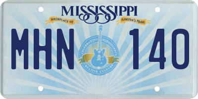MS license plate MHN140