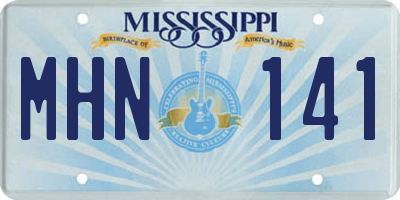 MS license plate MHN141
