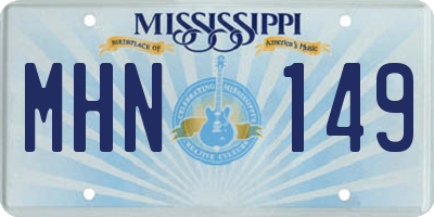 MS license plate MHN149