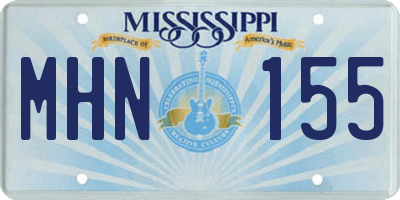 MS license plate MHN155