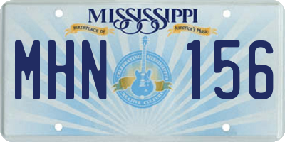 MS license plate MHN156