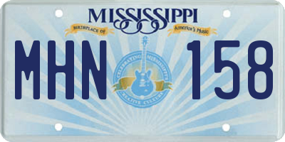 MS license plate MHN158