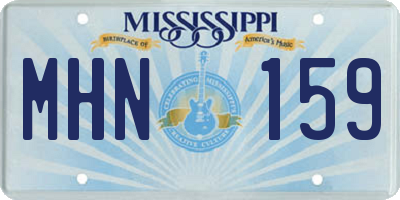 MS license plate MHN159