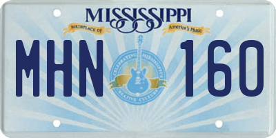 MS license plate MHN160