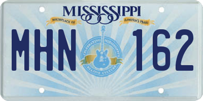 MS license plate MHN162