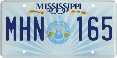 MS license plate MHN165