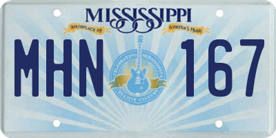 MS license plate MHN167
