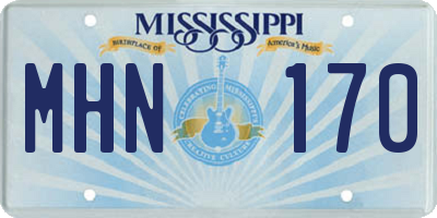 MS license plate MHN170