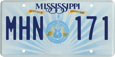 MS license plate MHN171