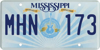 MS license plate MHN173