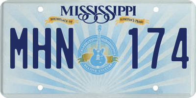 MS license plate MHN174