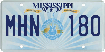 MS license plate MHN180