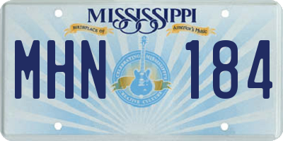 MS license plate MHN184