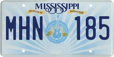 MS license plate MHN185