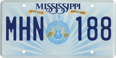 MS license plate MHN188