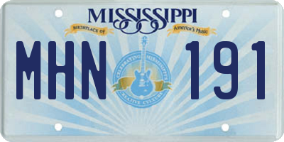 MS license plate MHN191