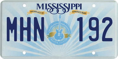 MS license plate MHN192