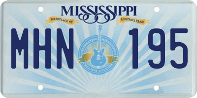 MS license plate MHN195